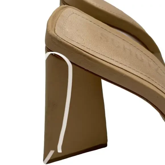 Schutz Lizah Nude Clear Rhinestone High Heel Sandals - 6.5 - Picture 8 of 13